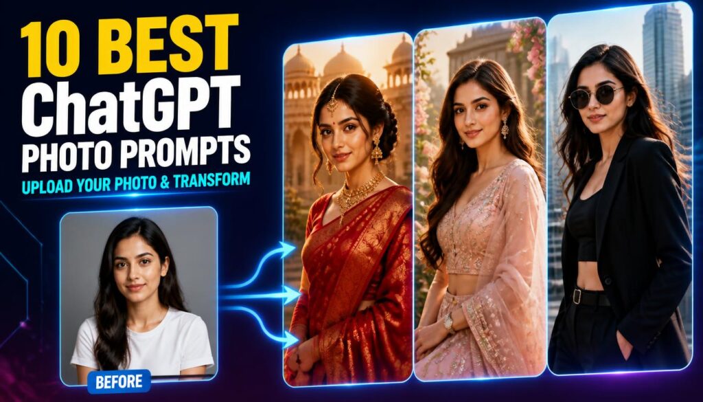 ChatGPT Photo Prompts for Girls – Before and After AI Photo Editing